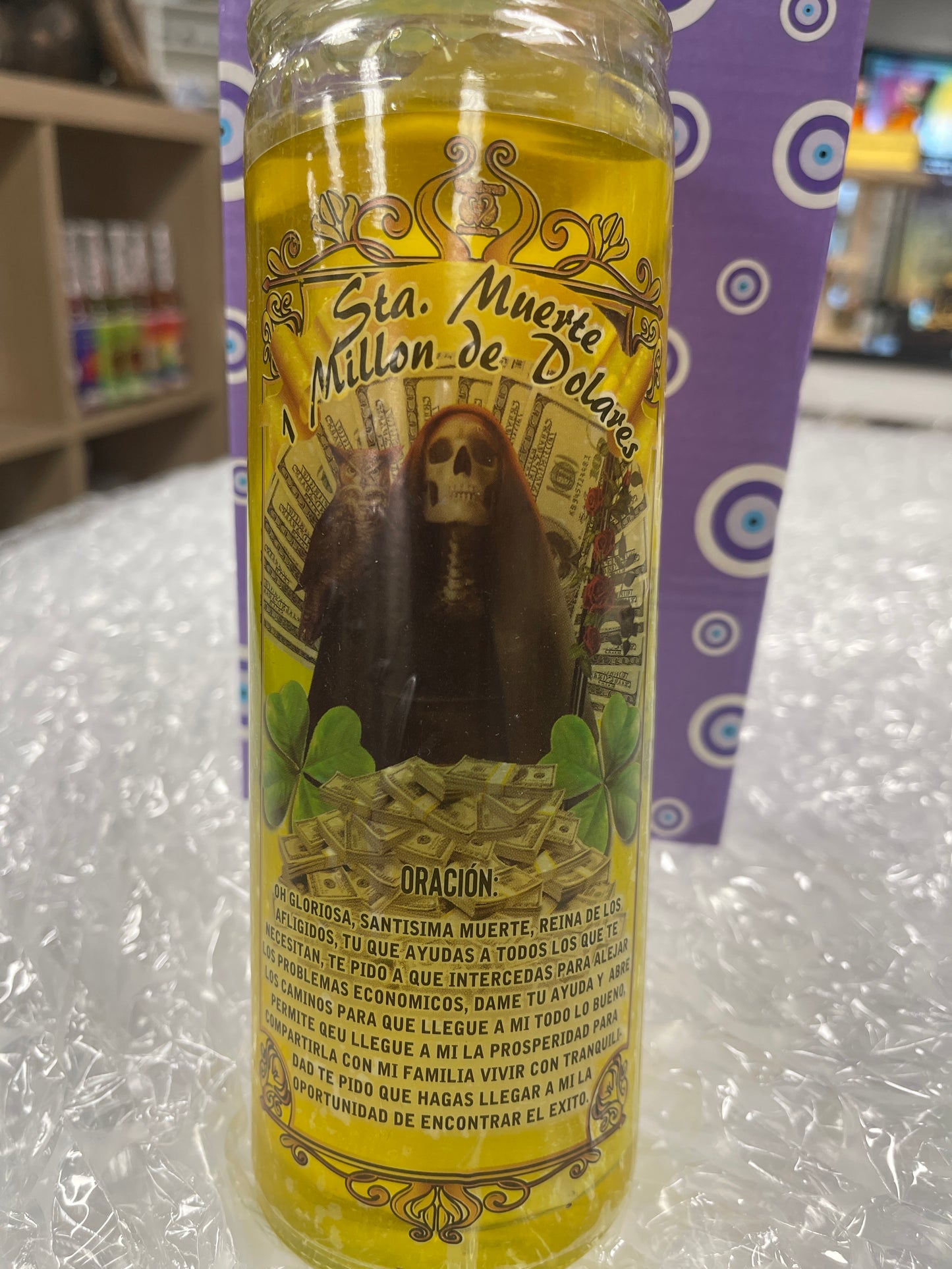 Veladora de Gel Santa Muerte Millón