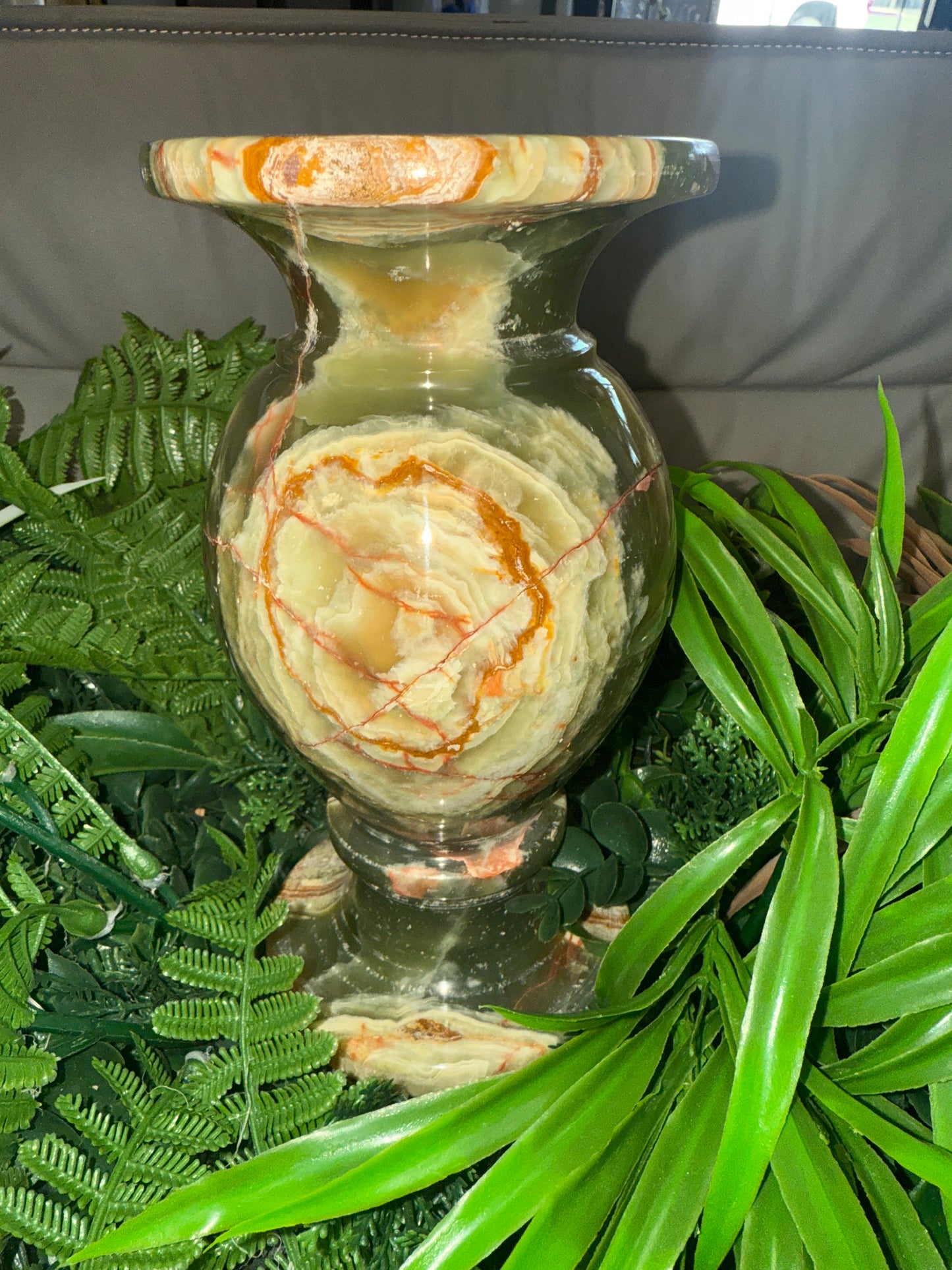 Vase de ónix verde Mediana