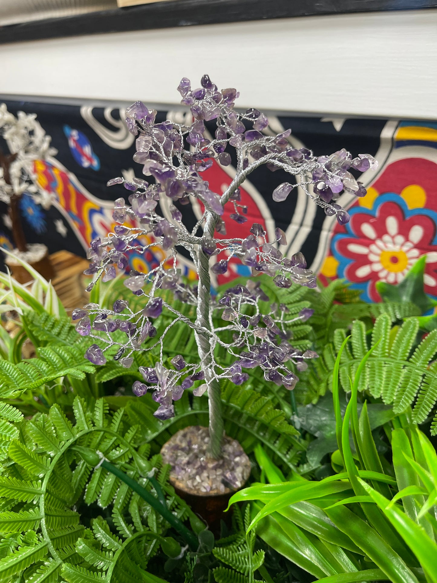 Árbol de Amatista con base de Madera