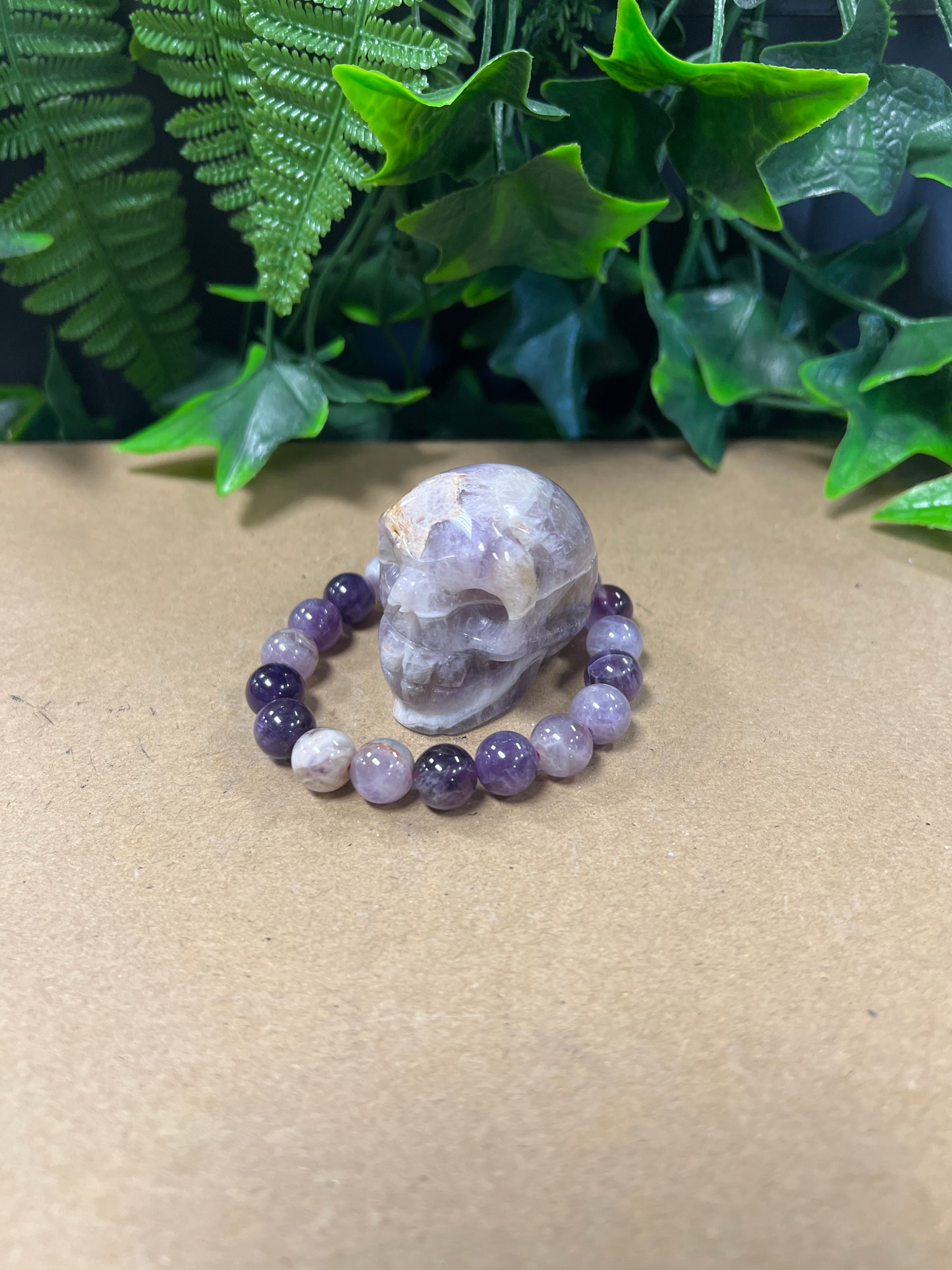 Especial Afrodita pulsera y calavera de cuarzo Amatista