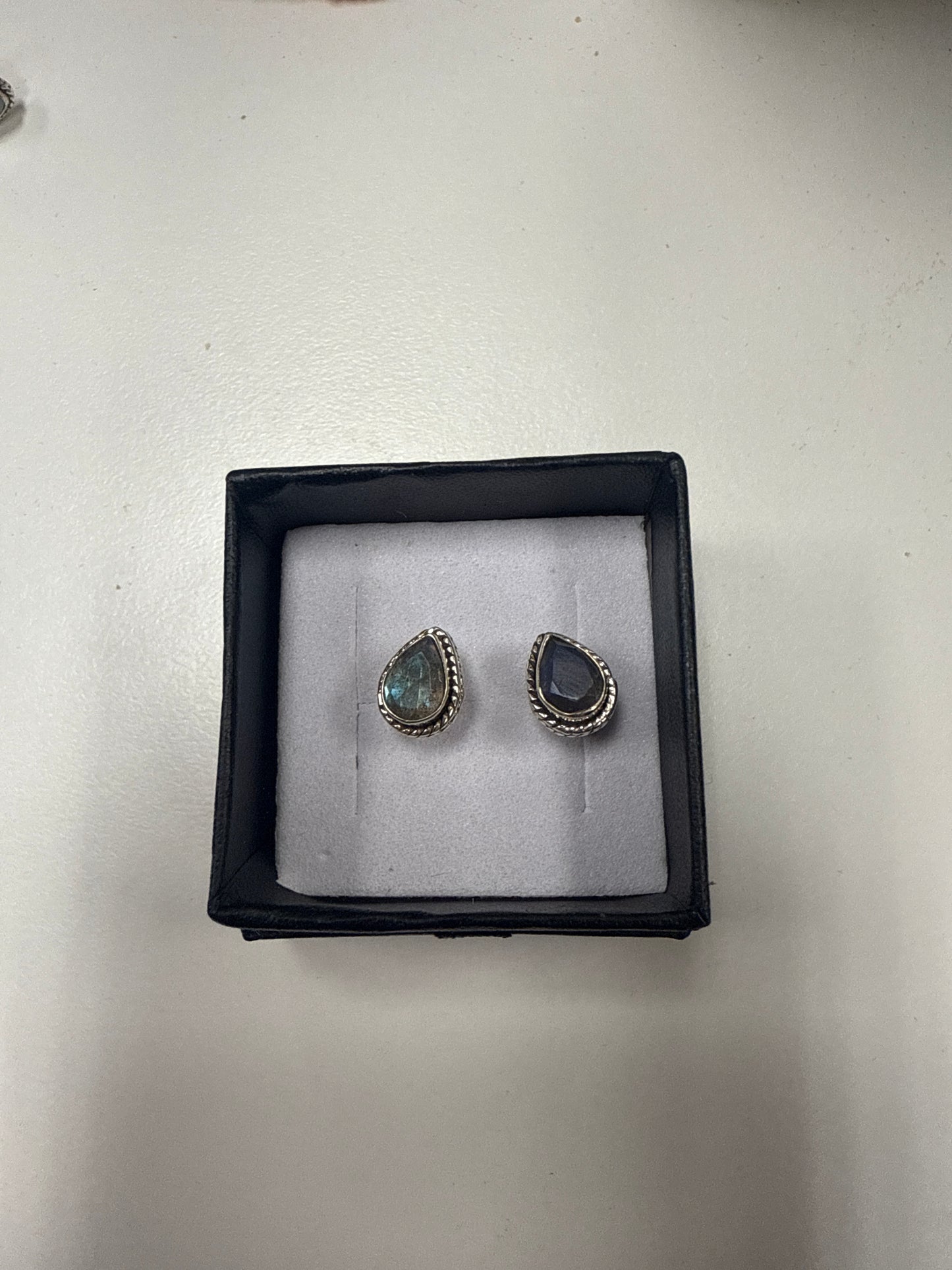 Aretes plata 925 cuarzo Labradorita