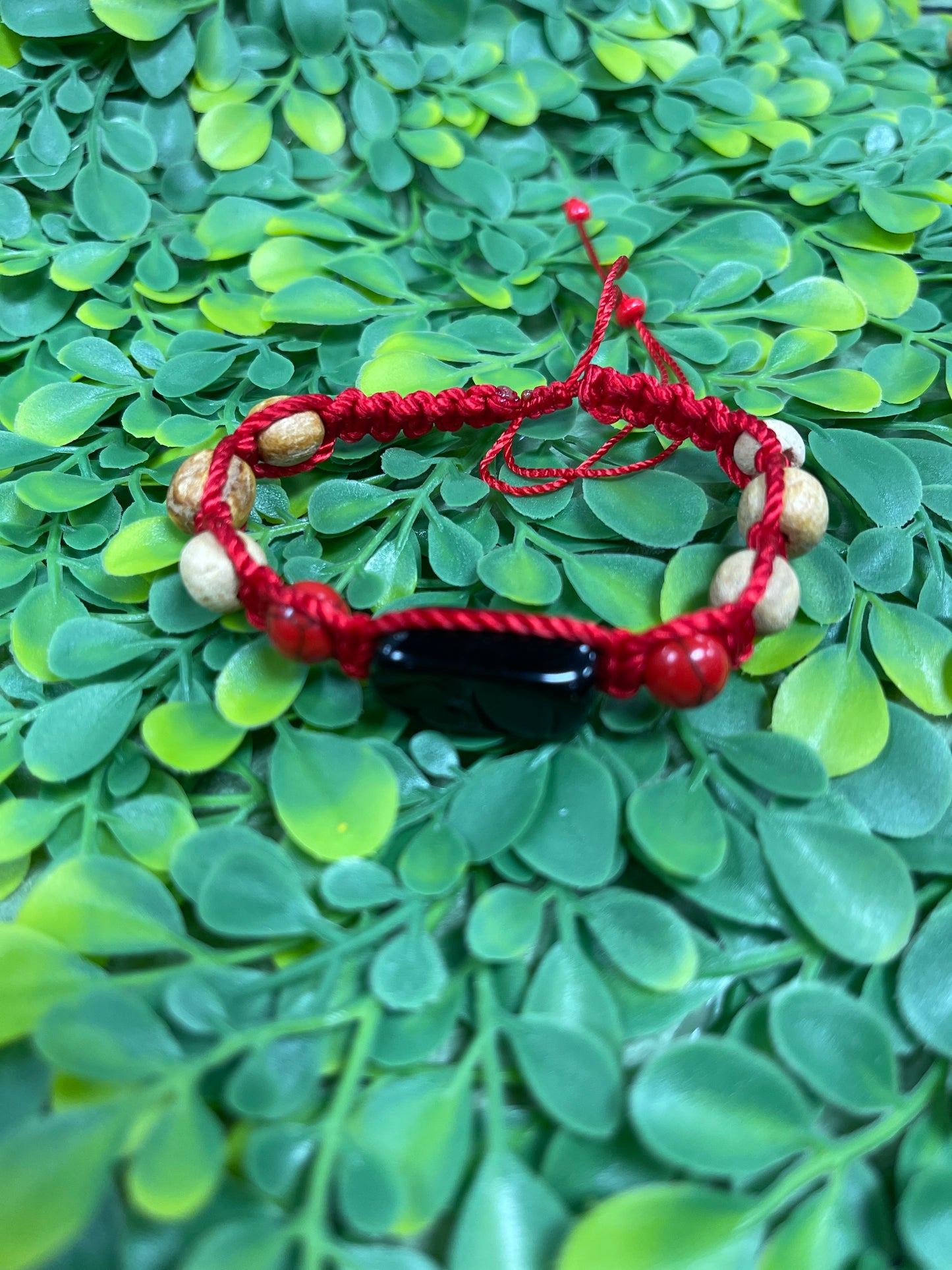 Pulsera Palo Santo y cuarzo Obcidiana