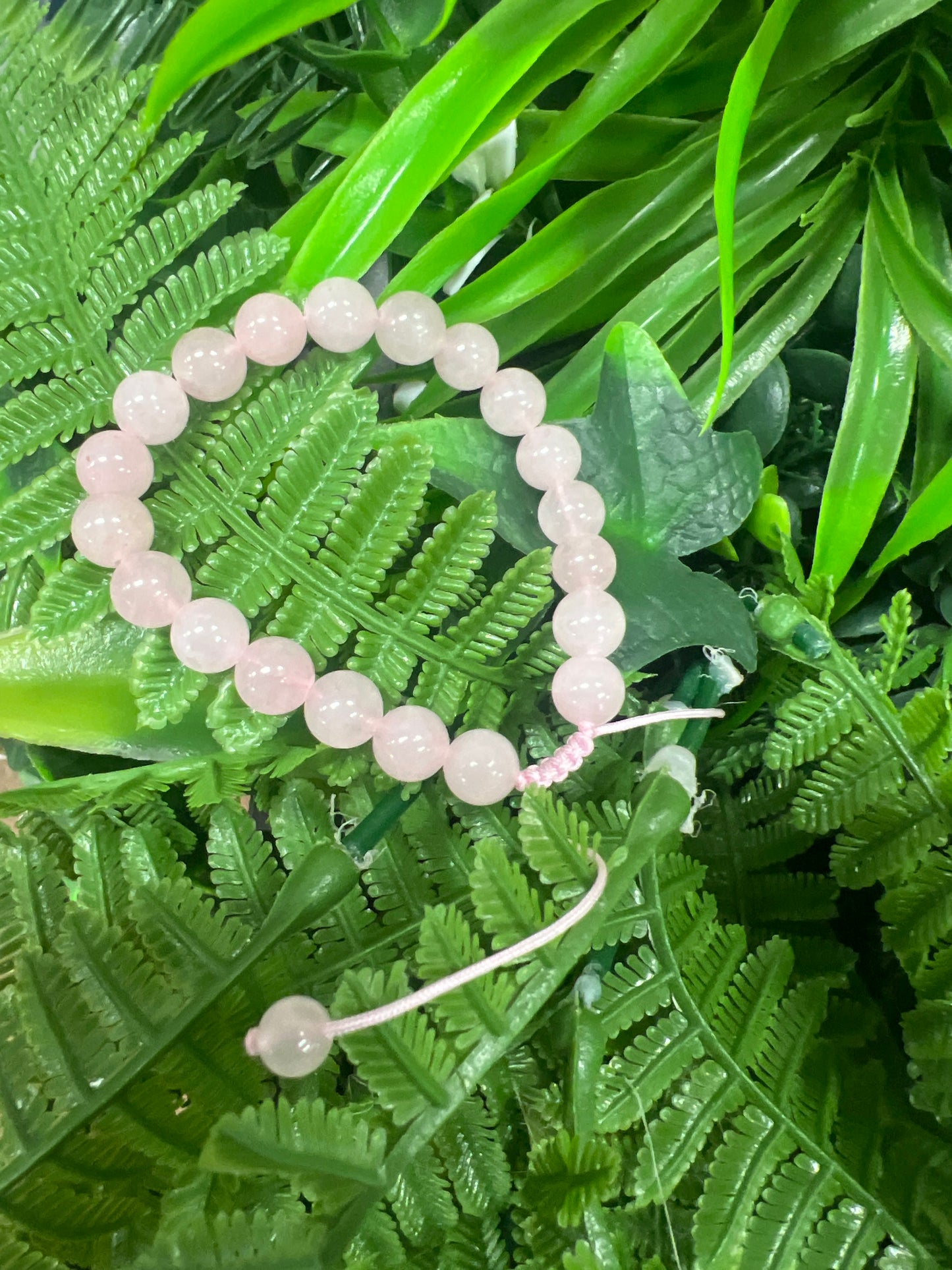 Pulsera cuarzo Rosa hilo