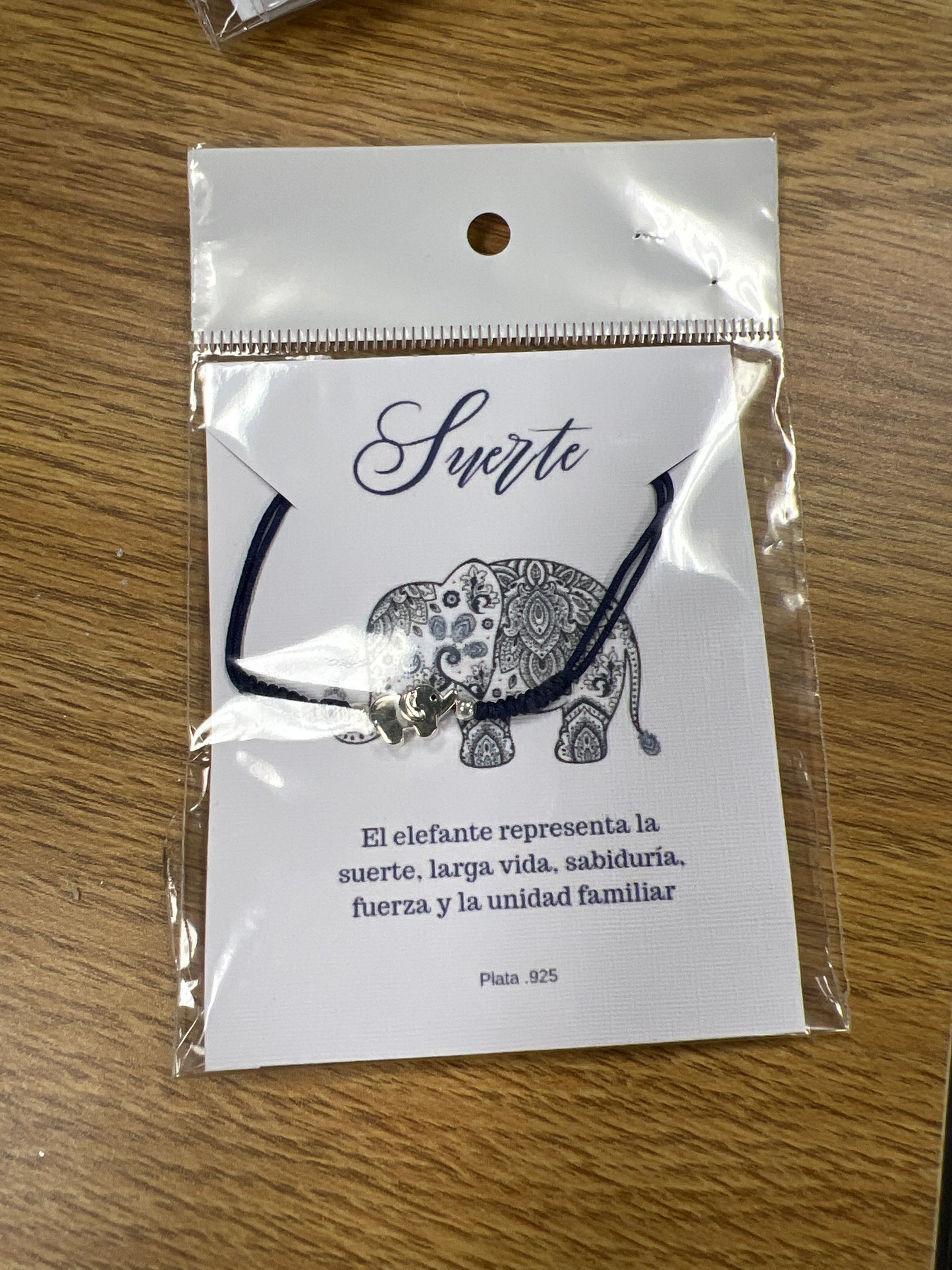 Pulsera plata elefante de la suerte π