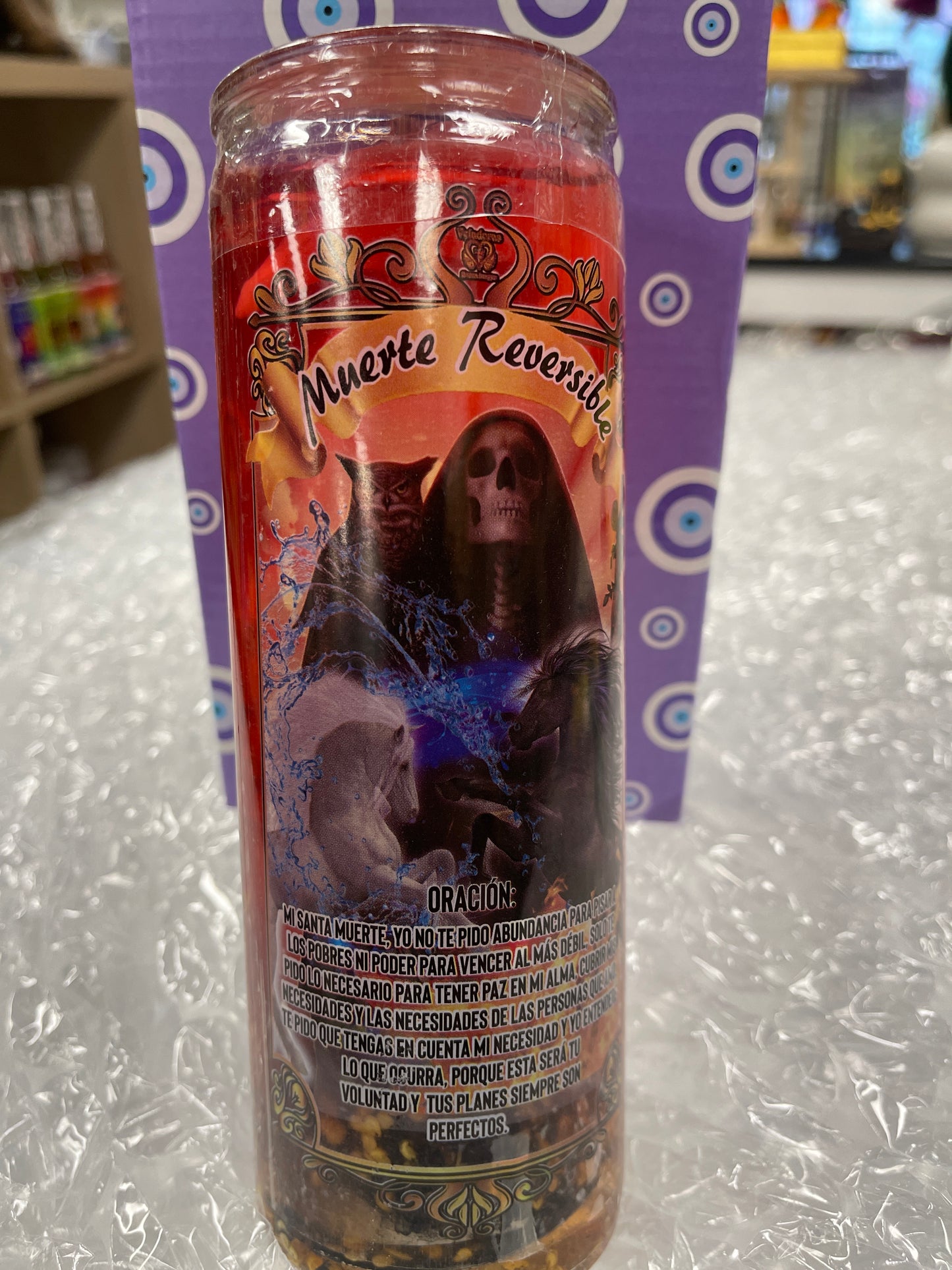 Veladora de Gel Santa Muerte Reversible