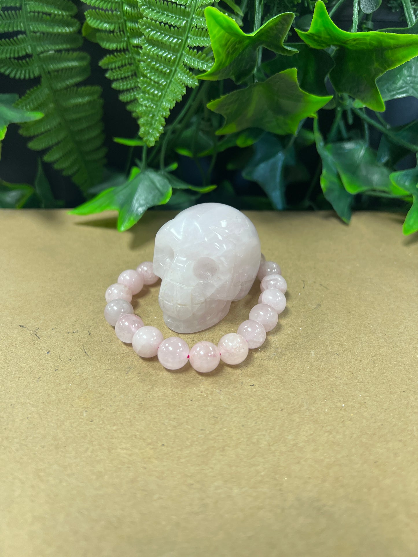 Especial Afrodita pulsera y calavera de cuarzo Rosa