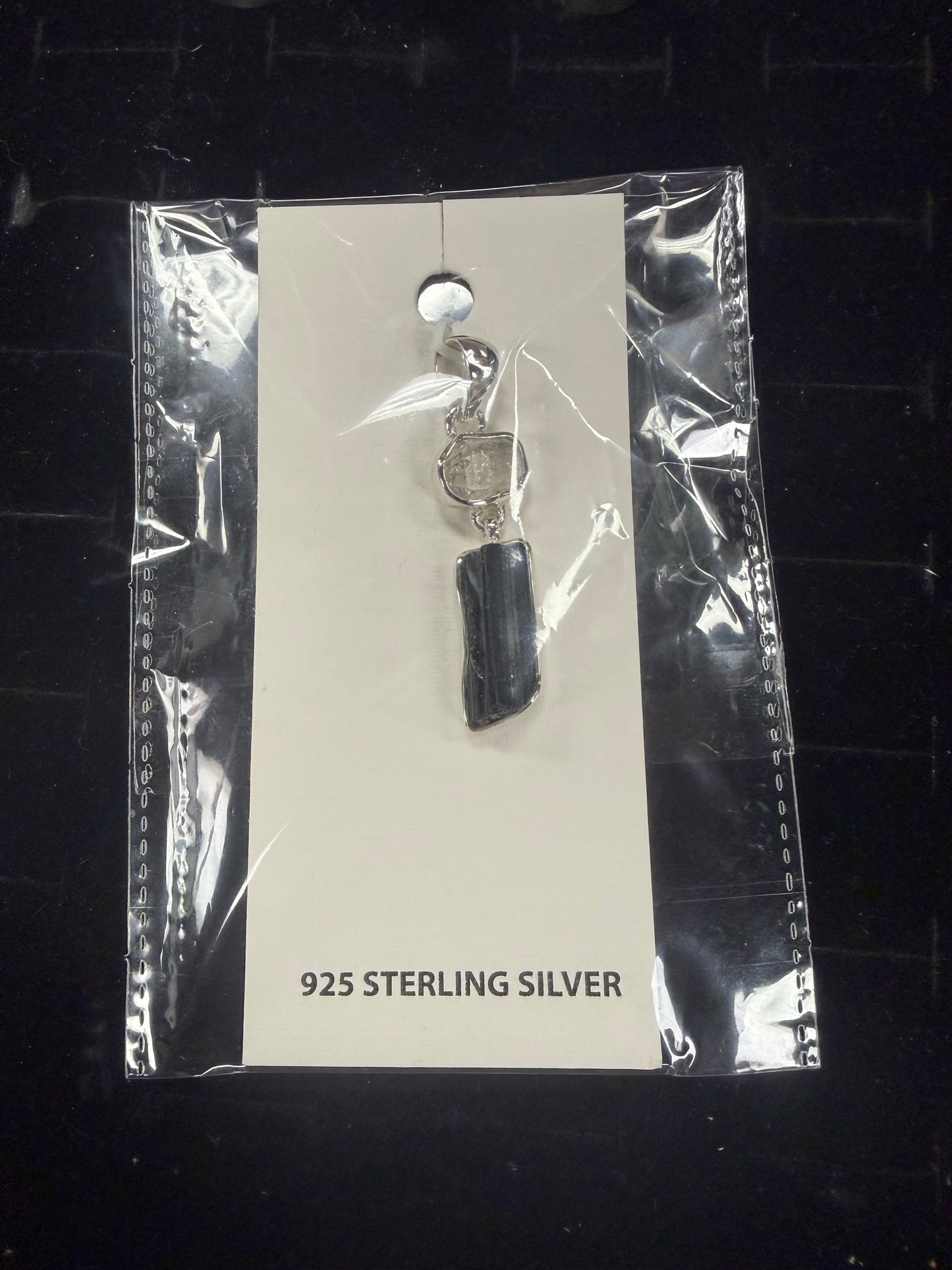 Dije plata 925 Turmalina y HERKIMER