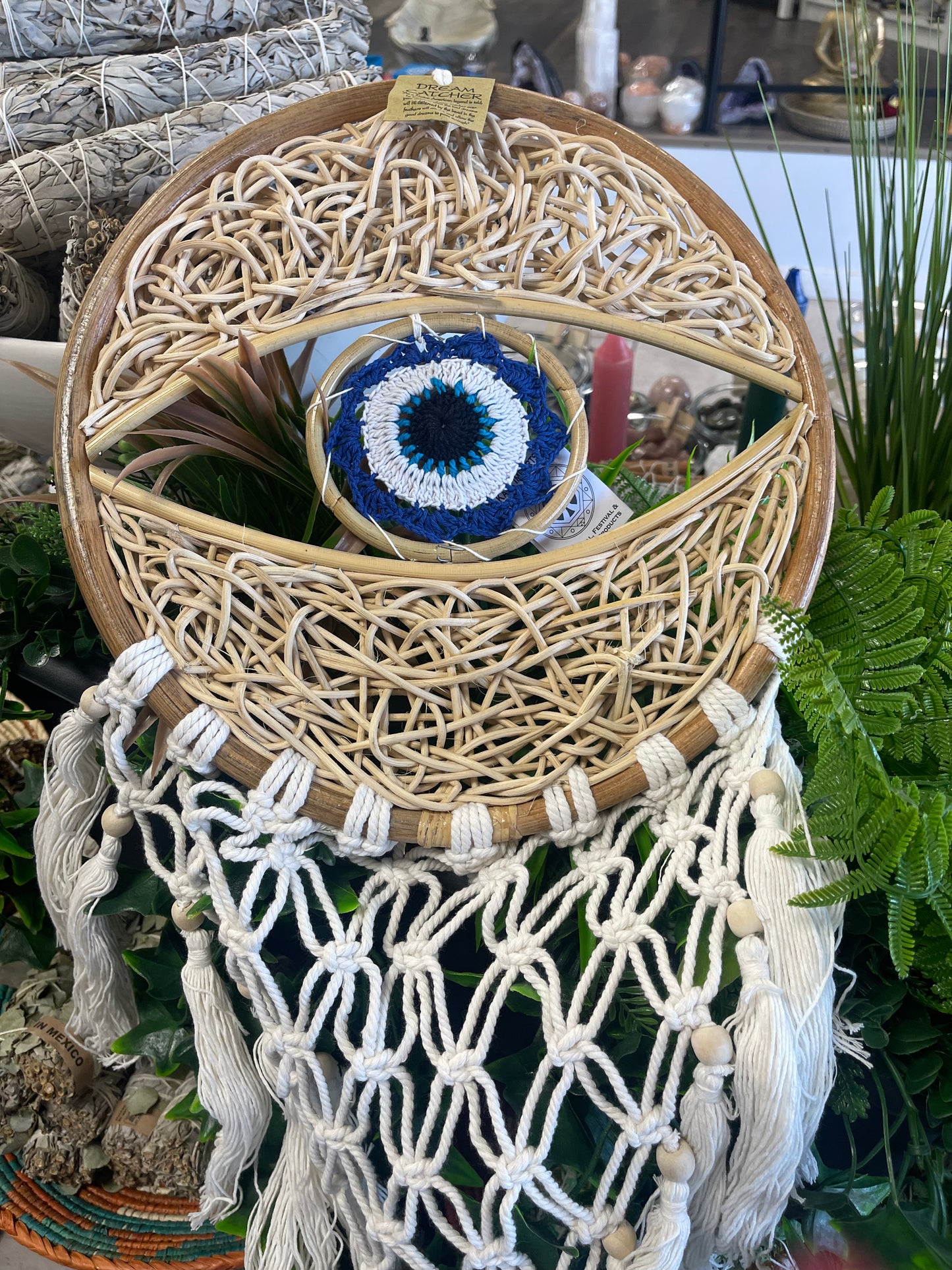 Atrapa sueños grande ojo turco círculo