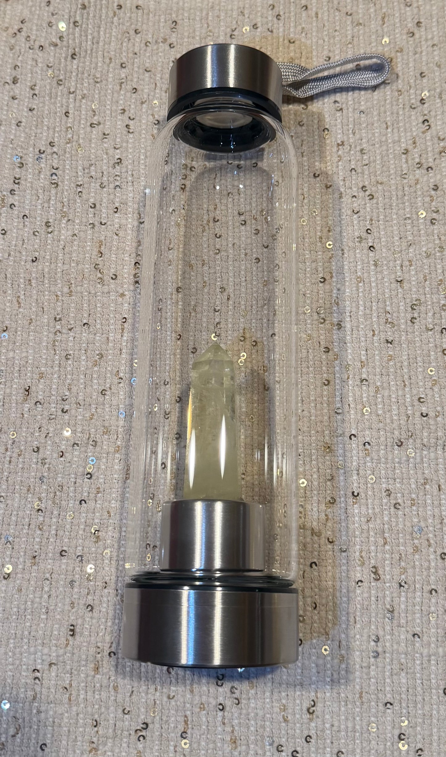 Botella de agua con cuarzo Citrino