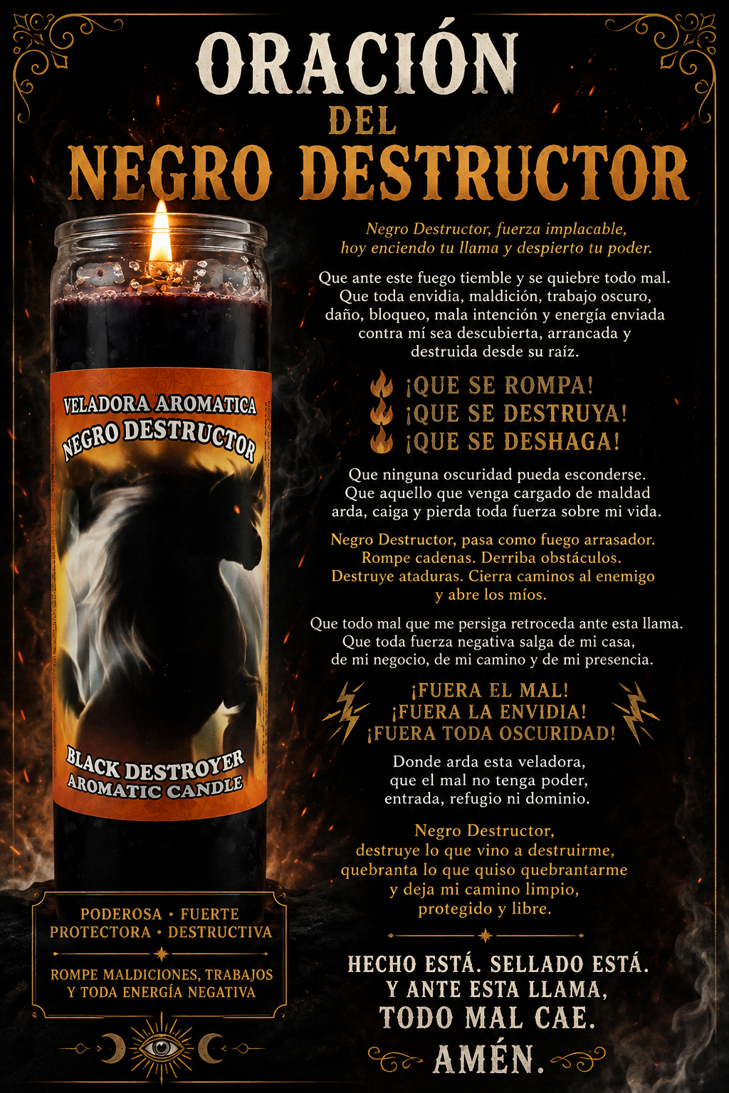 Veladora Negro Destructor