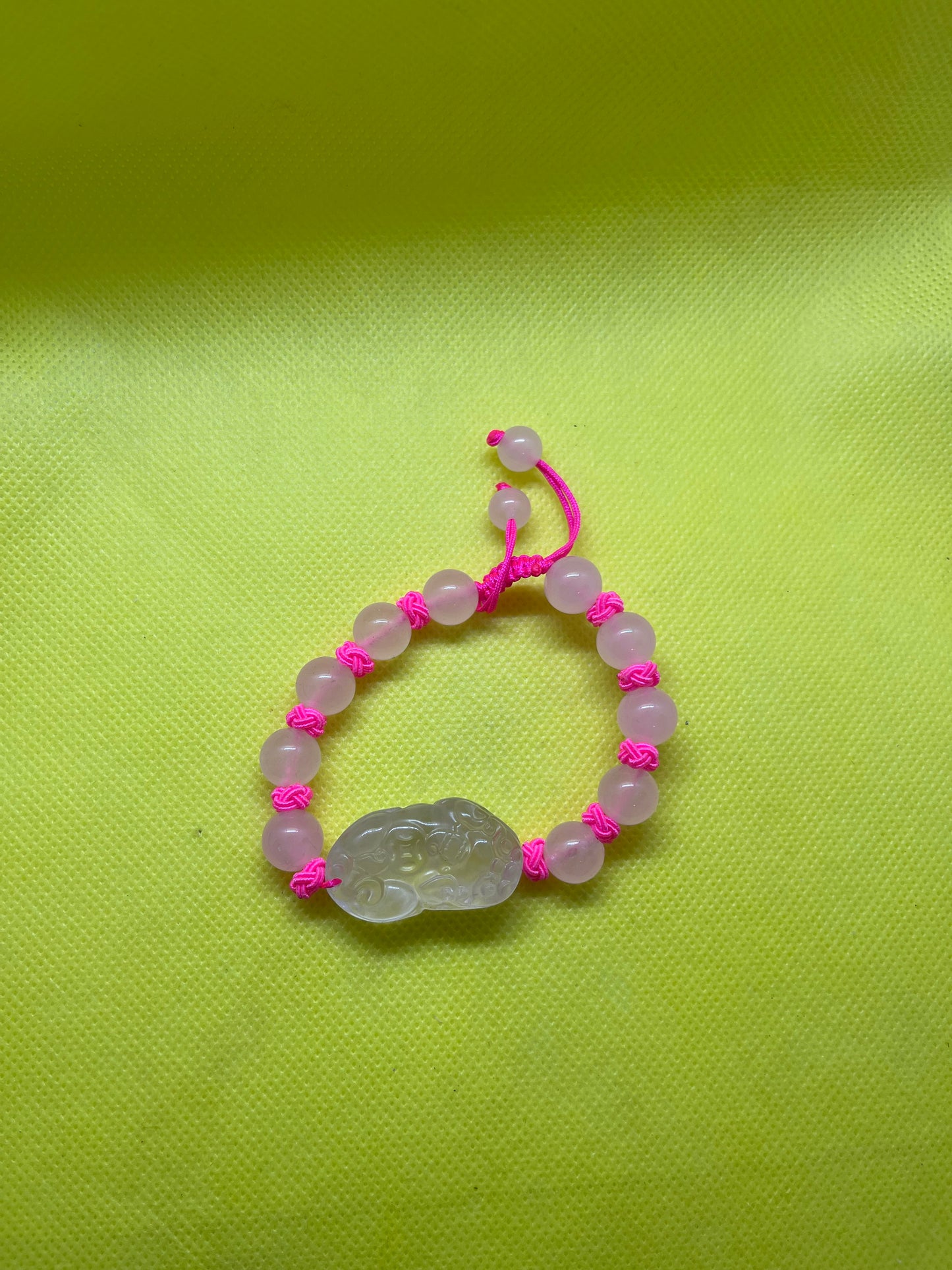 Pulcera de Cuarzo rosa con Dragon