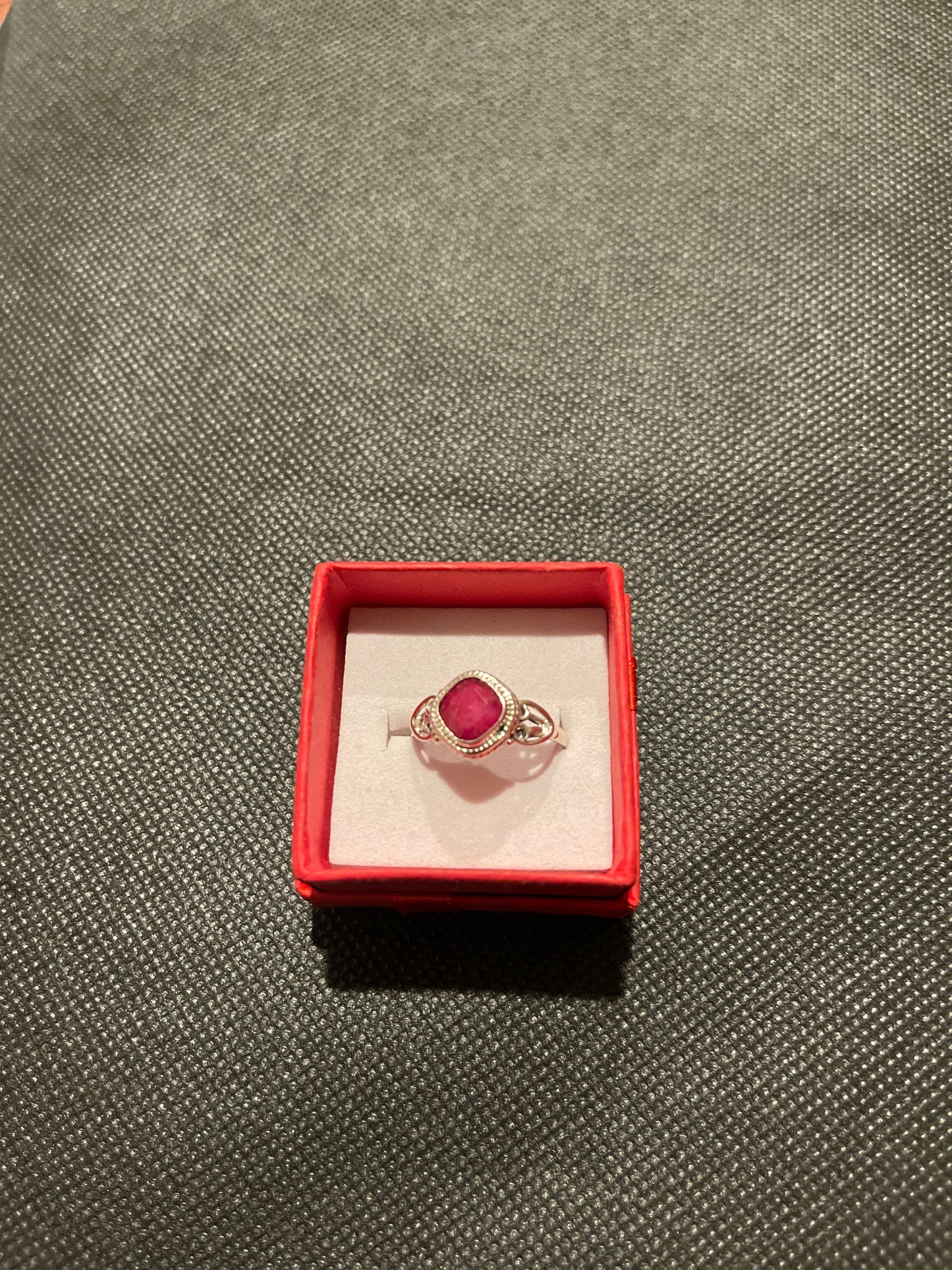 Anillo plata 925 cuarzo Ruby #8