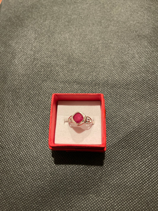 Anillo plata 925 cuarzo Ruby #8