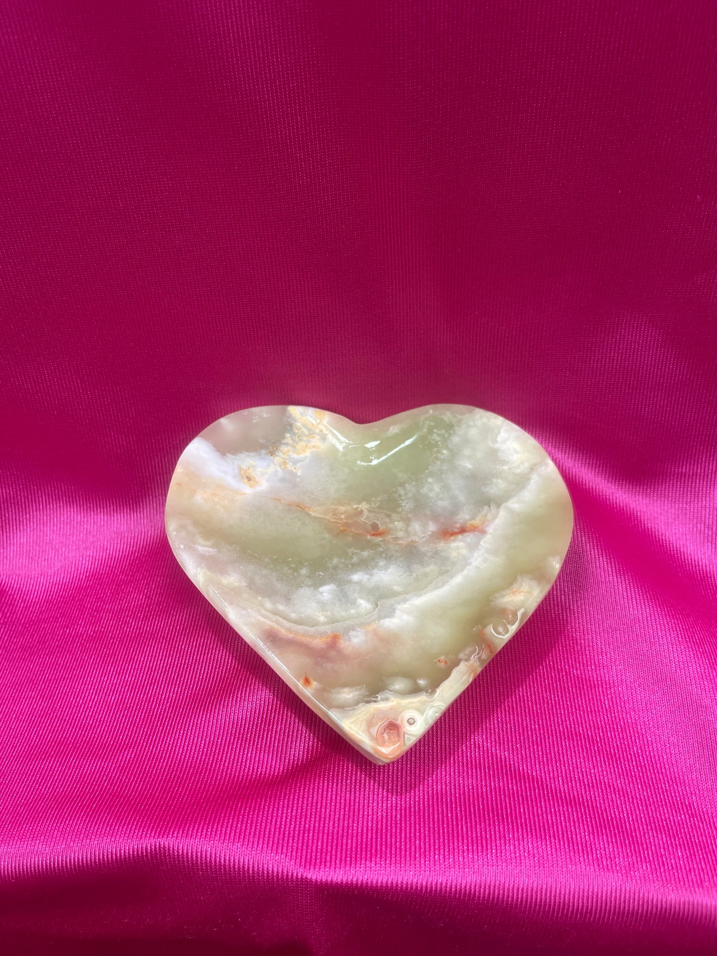 Ónix verde corazón plato