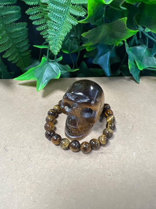 Especial Afrodita pulsera y calavera de cuarzo Ojo de Tigere