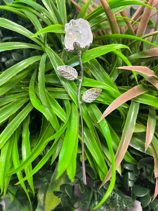 Rosa mini de cuarzo Cristal