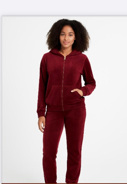 Set de chamarra y pantalón talla XX Large color Burgundy
