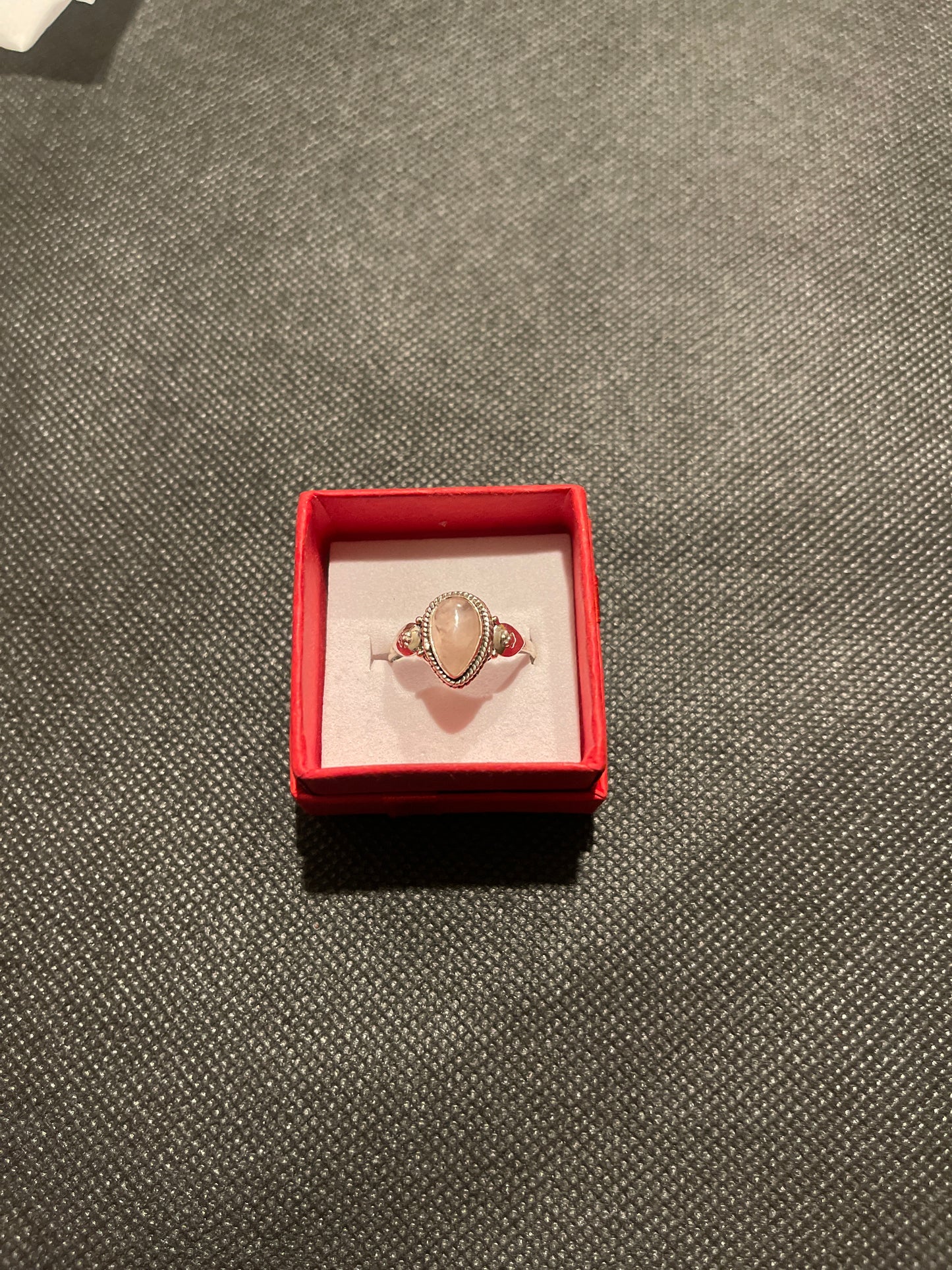 Anillo plata 925 cuarzo Rosa #8