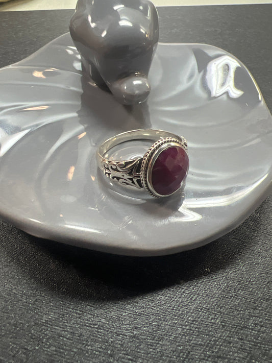 Anillo plata 925 cuarzo Ruby #11