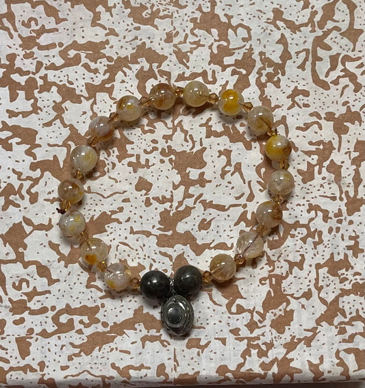 Edición limitada pulsera cuarzo Citrino y Pirita