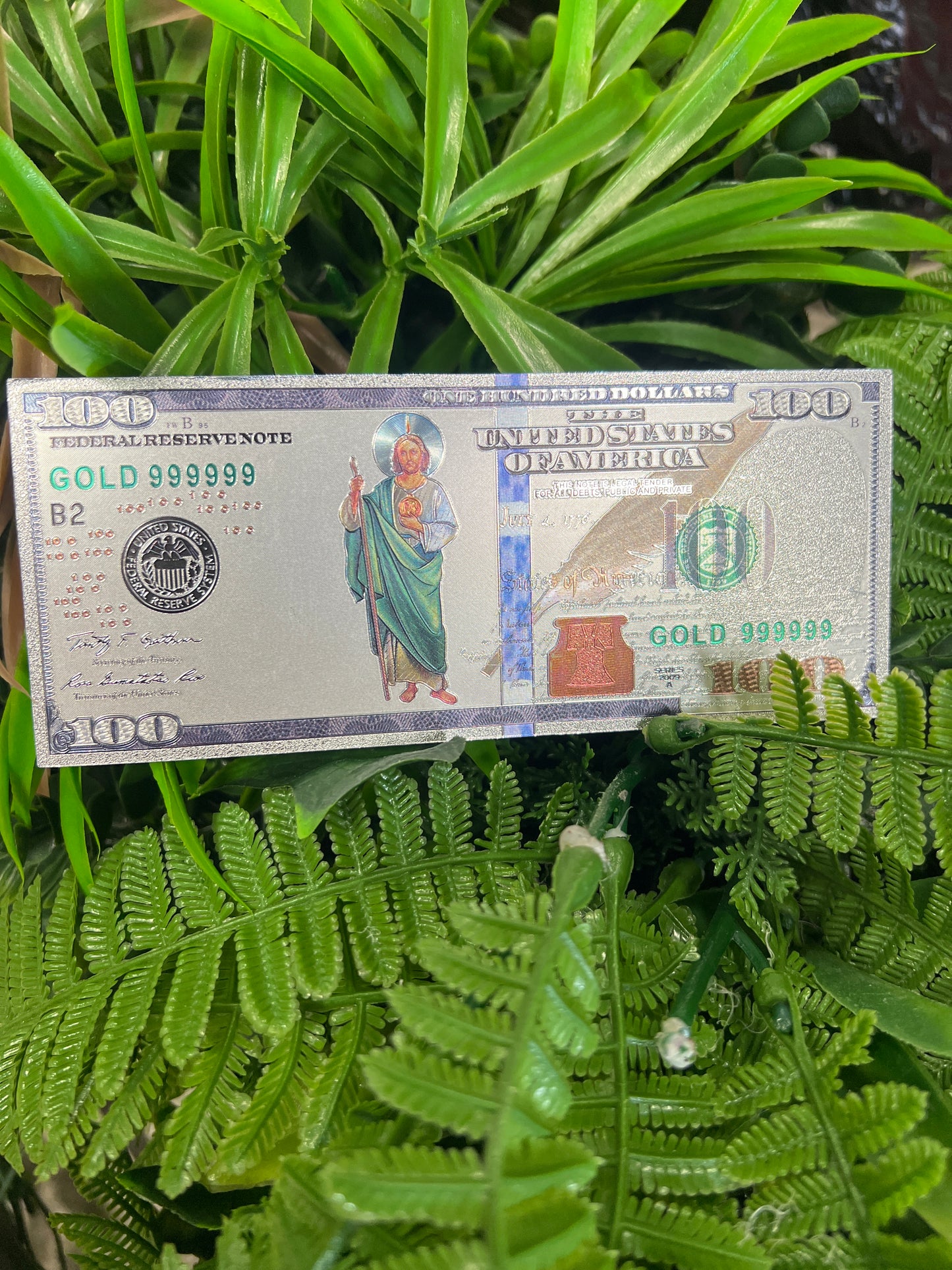 Billete Platiado con San Judas Tadeo
