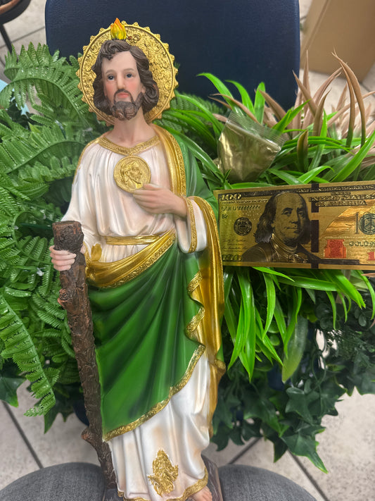 San Judas con polvo de oro y billet de oro