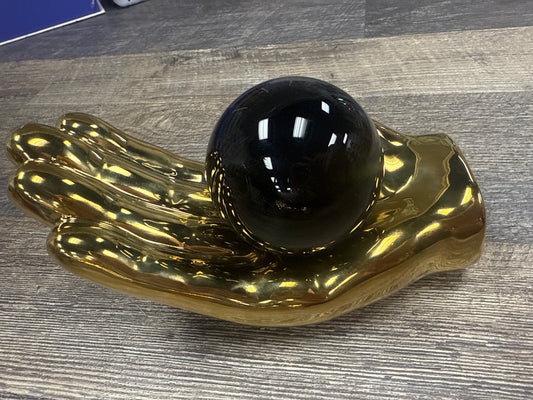 Mano con esfera XL de Obcidiana