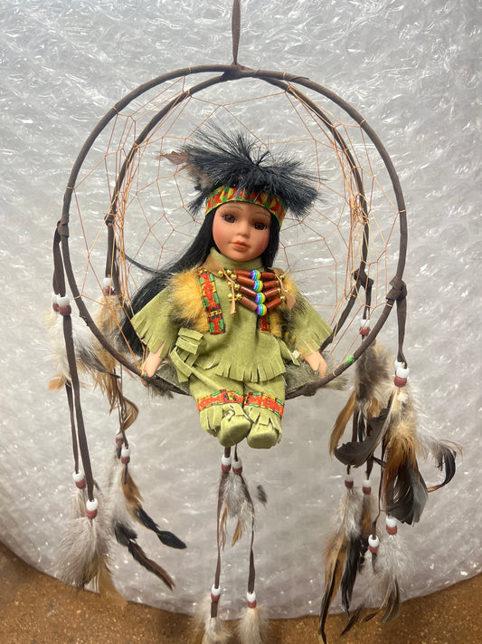 Atrapa Sueños con muñeca Nativa #63A