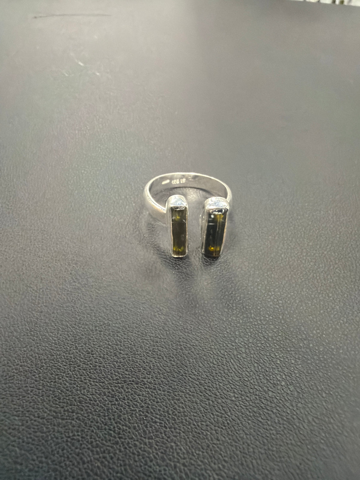 Anillo plata 925 Turnalina verde