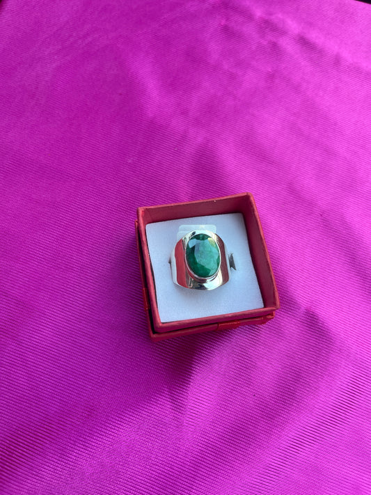 Anillo plata 925 cuarzo Jade #8