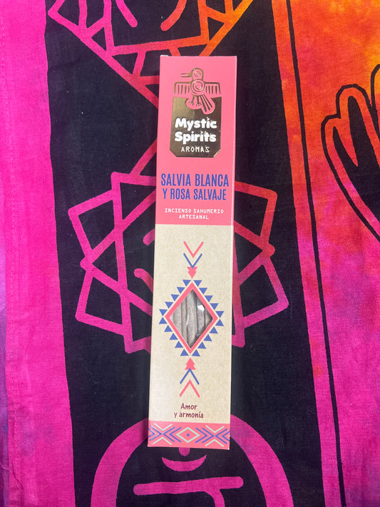 Incienso Mystic Salvia Blanca y Rosa Salvaje