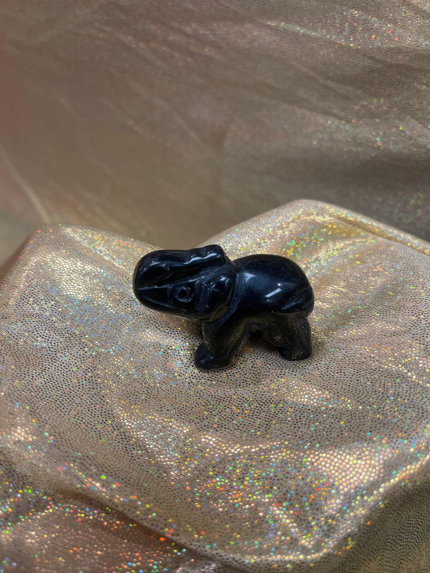 Figura Elefante cuarzo Obsidiana