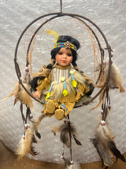 Atrapa Sueños con muñeca Nativa #63C