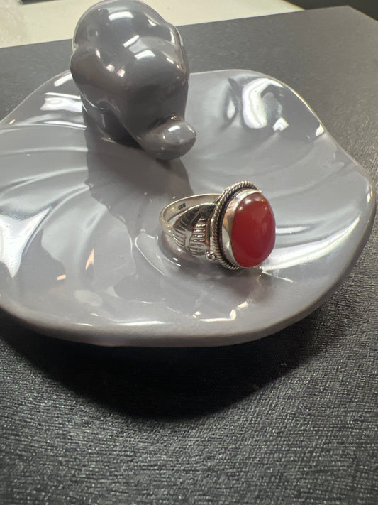 Anillo plata 925 cuarzo Cornalina #6