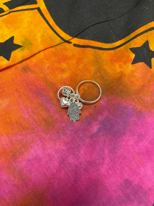 Especial de anillo uní talla Mano de Fátima plata 925