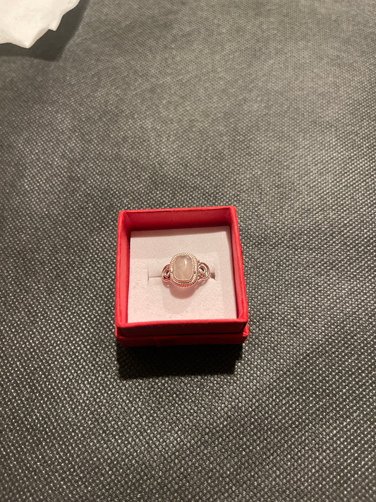 Anillo plata 925 cuarzo Rosa #5