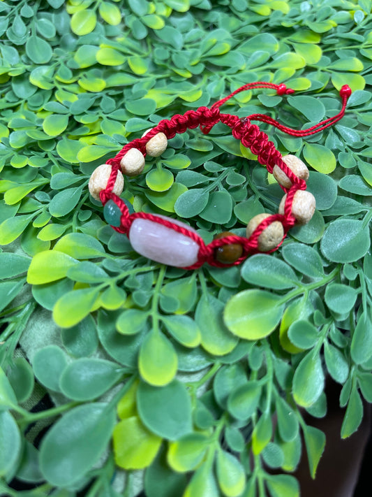 Pulsera Palo Santo y cuarzo Rosa