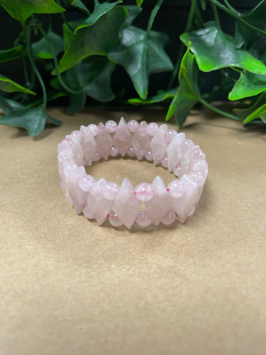 Pulsera Doble Cuarzo Rosa
