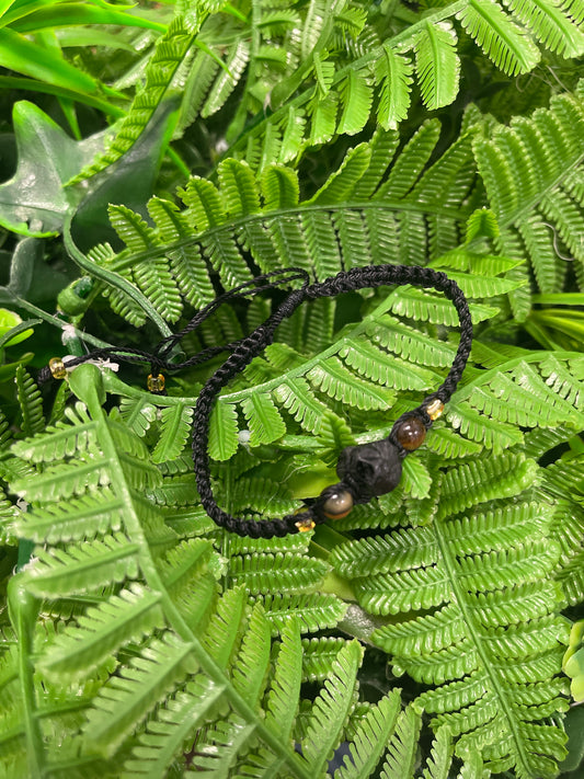 Pulsera hilo cuarzo Turmalina y Ojo de Tigere