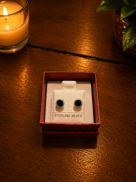 Aretes plata 925 Obcidiana