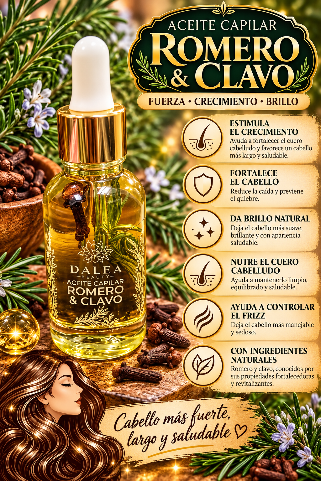 Aceite Capilar Romero y Clavo